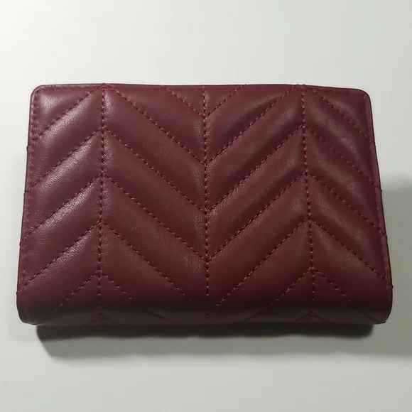 NWT Lauren Ralph Lauren Carrington New Compact Leather Wallet In Red - Picture 9 of 12